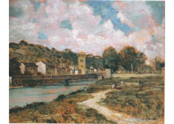 L' Arno a Bellariva 1944 ( Il ponte di ferro )